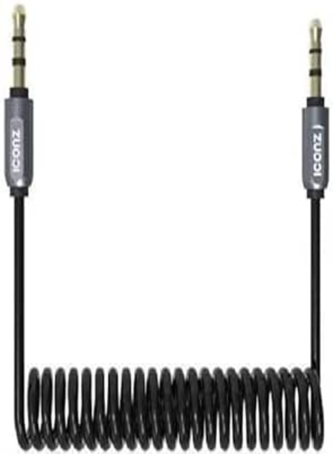 Iconz Jack Coiled Cable 1m Black-Titanium